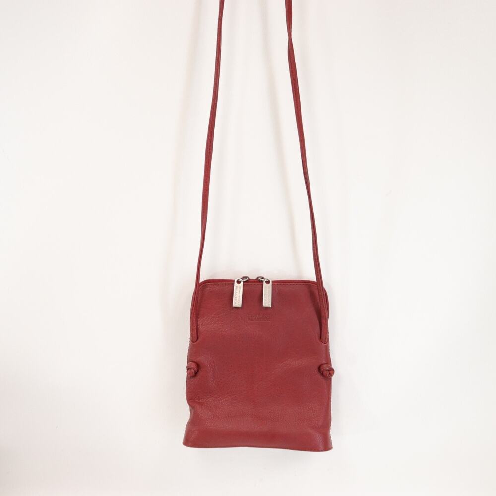 Kenneth Cole Reaction Crossbody Handbag Women S Red Leather Purse Shoulder Bag